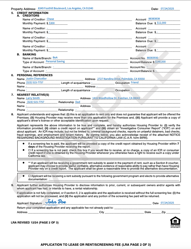 Sample C.A.R. application