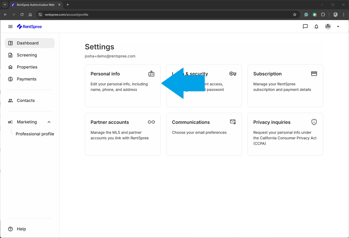 Edit your personal information